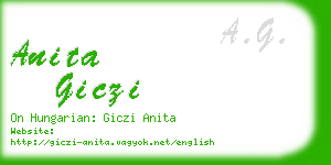 anita giczi business card